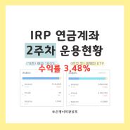 IRP 연금계좌 예금 100%에서 올웨더 전략 ETF 투자상품으로 포트폴리오 변경! 2주차 수익률?