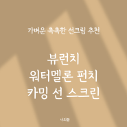 가벼운 촉촉한 선크림 추천, 뷰런치 워터멜론 펀치 카밍 선스크린