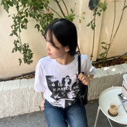 강리 KANGLEE 남녀공용 힙한 락밴드 프린트 티셔츠