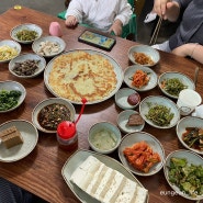 아이들도 먹기 좋은 남양주 북한강 보리밥 맛집 :: 대청마루 감자전, 두부, 보리밥정식 후기