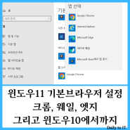 윈도우11 기본 브라우저 설정 방법