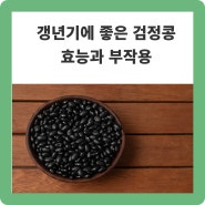 갱년기에 좋은 검정콩 효능과 부작용, 먹는 방법