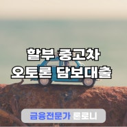 할부 중고차 오토론 담보대출 승인조건 실제사례