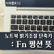 노트북 밝기조절 (소리) : 키보드 자판 Fn 펑션 뜻