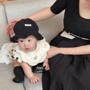 내돈내산/6개월 아기 모자 리뗀클로르 거즈햇 크림, 블랙 사용 후기