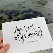 거제도 흥남해변 노지차박 캘리그라피