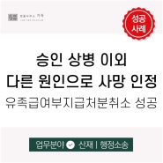 산재사망불승인, 승인 상병 이외 다른 원인으로 사망 인정 성공