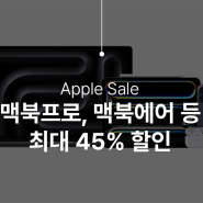 맥북프로, 맥북에어, 아이패드 등 애플 할인 최대 45% (~6/18까지)