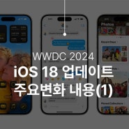 WWDC 24 iOS 18 업데이트 홈 화면 및 제어센터 그리고 사진 앱