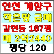 인천 계양구 갈현동 검단 신도시 인근 작은 땅 급매