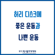 광주허리통증) 허리 디스크에 도움이 되는 운동과 나쁜 영향을 주는 운동 자생과 함께 알아보아요