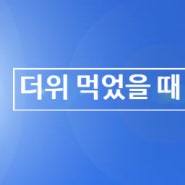 여름철 더위 먹었을 때 대처법과 예방 방법