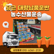농산물시장 당근 신선납품 운송 | 과일야채배송 1톤용달 이용방법안내 식자재운송은 성창물류