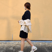 나이키 여성 스우시 에센셜 반팔 티셔츠 원피스 DV7883-010 산책룩으로 굿