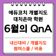 대치 에듀플렉스 6월의 QnA (내신대비, 개별지도, 썸머스쿨, 비용)