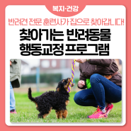 🐶찾아가는 반려동물 행동교정 프로그램 참여자 모집(6/21~)