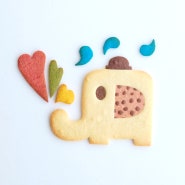 코끼리 동물 모양 캐릭터 쿠키