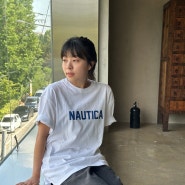 노티카 NAUTICA 여름 반팔 여자 오버핏 기본 티셔츠로 좋아