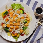 닭가슴살 야채샐러드 삼진어묵 프로틴 샐러드바 다이어트 식단