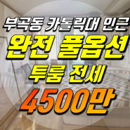 부곡동 풀옵션 투룸 전세 4500만 카톨릭대학교 도보 5분 즉시입주