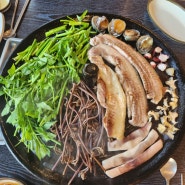 서귀포 월평동 육해공 맛집, 제주 흑돼지와 전복