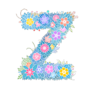 "Z" 꽃길만 걷자(알파벳, 이니셜, 꽃글자, 마플샵 굿즈, 컬러링, 366 날마다그림)