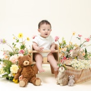 스튜디오몽글 꽃과 아기 화사한 인천 돌사진 백일사진