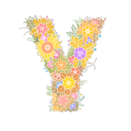 "Y" 꽃길만 걷자(알파벳, 이니셜, 꽃글자, 마플샵 굿즈, 컬러링, 366 날마다그림)