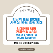 1074 강남구 역삼동 강남역 병원 의원 사무실 학원 임대