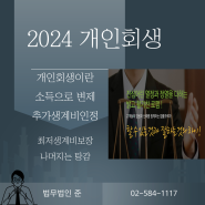 2024년 개인회생이란[ 추가생계비 등 검토후 개인회생신청]