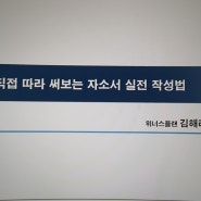 직접 따라 써보는 자소서 실전 작성법. 피그마 활용 UX/UI앱디자인 포트폴리오 과정 경기it새일센터 김해리강사