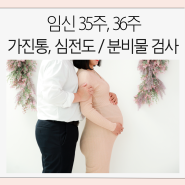 임신 35주, 36주 증상 / 가진통 / 분비물 검사 / 심전도 재검사 / 태아 2.6kg