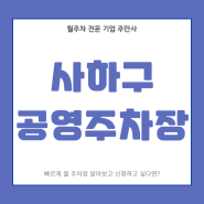 사하구 공영주차장 _ 부산시 사하구 공영 주차장 상세 정보