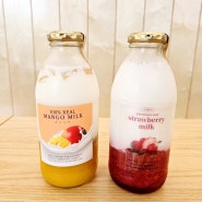 춘천 애플 꼬마김밥에서만 맛볼 수 있는 리얼 100% 생딸기 수제 우유 찐 맛!