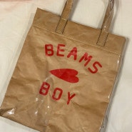 도쿄 하라주쿠 BEAMS BOY 빔즈보이 pvc 토트백 페이퍼백