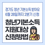 청년기본소득 2분기 신청 6월 28일까지 지원대상 신청방법