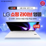 LG그램 쇼핑라이브 6/24 오전11시💜14Z90S-GA56K/16Z90SP-GA5CK/15Z90S-GA5PK/16Z90SP-GA7CK/17Z90SP-GA5CK