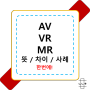 AR VR MR 뜻 차이 이게 대체 무슨 말이야?