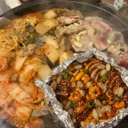 신불당맛집 냉동삼겹살과 청양불오징어 환상궁합