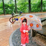 딸기 아기 유아 우비와 핑크 리본 장화 플라워 우산