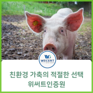 친환경 가축의 적절한 선택(번식,입식), 유기축산물 인증업체 '위써트 인증원'