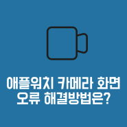 애플워치 카메라 화면 오류 해결방법은?