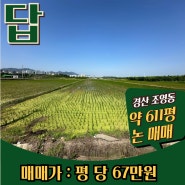 【조영동 토지매매】 경산 대임지구 배후 투자가치 좋은 농지 급매!!