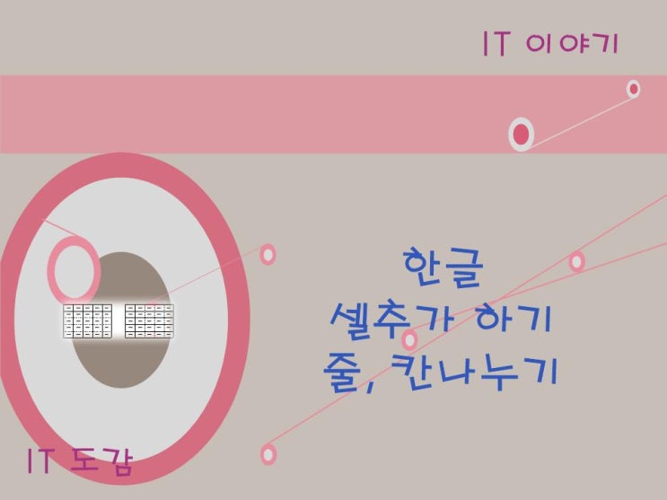 한글 셀 추가 하는법 (줄, 칸 나누기 복사, 붙이기) : 네이버 블로그