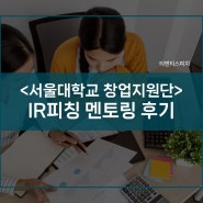 서울대학교 창업지원단 스타트업 IR피칭 멘토링 후기