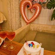 경주 감성숙소 생일파티 순수당 미니 딸기 케이크