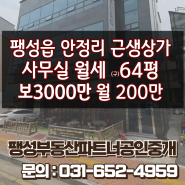 [월세] 평택시 팽성읍 안정리 근생상가 월세