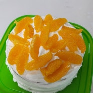 [LG광파오븐] 오렌지케이크 만드는 법(아몬드케이크시트, 마야항아리 기버터 사용)