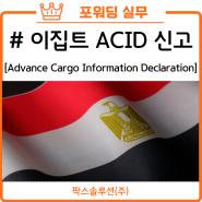 이집트 수출입 통관 신고 방식 (ACID)