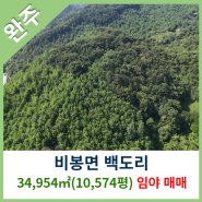 [완주토지매매] 비봉면 백도리 34,954㎡(10,574평) 토지매매